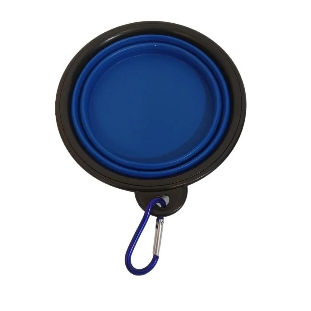 Collapsible Dog Bowl Red Blue Size Small Travel Food Water Dish Feeder Silicone